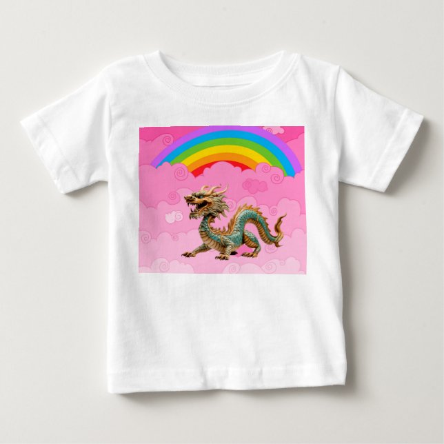 Camiseta Para Bebê Dragão Fofo (Frente)