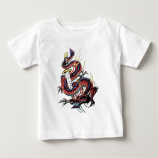 Camiseta Para Bebê Dragão japonês Katana de Sui Riu