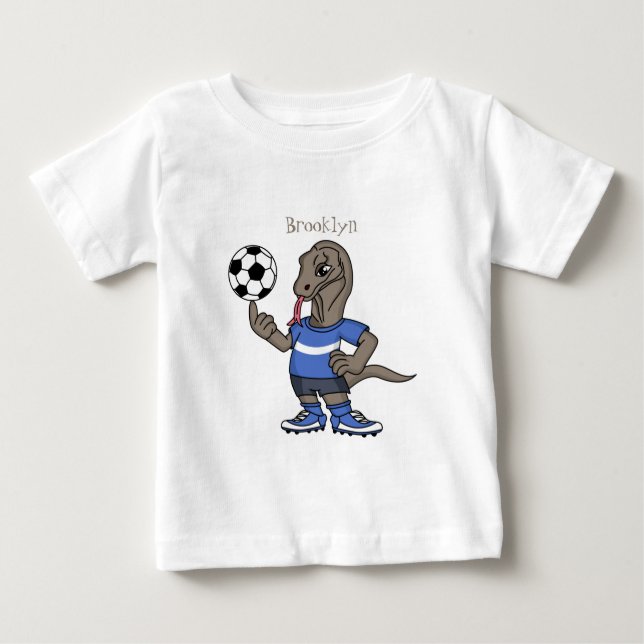 Camiseta Para Bebê Dragão Komodo engraçado bonito jogando cartoon de  (Frente)