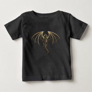 Camiseta Para Bebê Dragão lendário do Ouro metálico Sigil