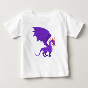 Camiseta Para Bebê Dragão roxo
