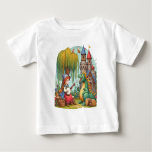 Camiseta Para Bebê Dragão Serenata Por Uma princesa Mística