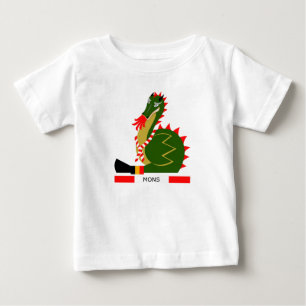 Camiseta Para Bebê Dragão Verde da cidade Mons, Bélgica