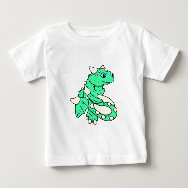 Camiseta Para Bebê Dragão verde da hortelã por Carrie Michael (Frente)
