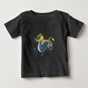 Camiseta Para Bebê Dragão Zodíaco Chinês Corinto Preto