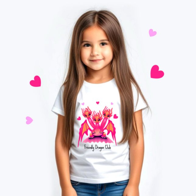 Camiseta Para Bebê Dragões rosa (Criador carregado)