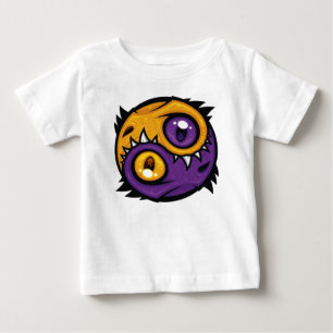 Camiseta Para Bebê Dragões Yin Yang Dourados e Roxos