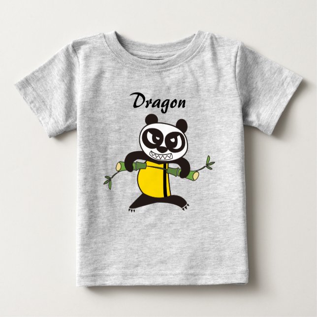 Camiseta Para Bebê Dragon Panda (Frente)