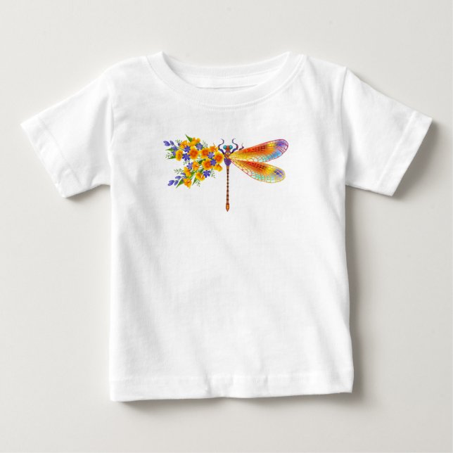 Camiseta Para Bebê Dragonfly Amarelo (Frente)