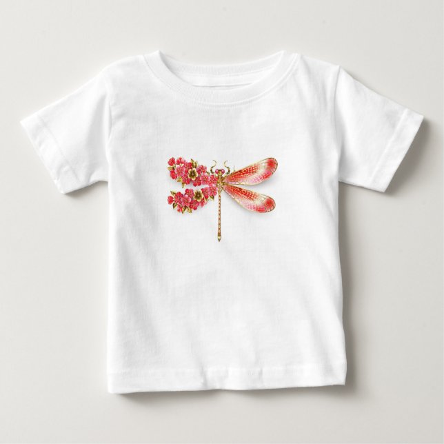 Camiseta Para Bebê Dragonfly com joalheria sakura (Frente)