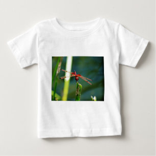 Camiseta Para Bebê Dragonfly Frontal Vermelha e Negra