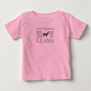 Camiseta Para Bebê Drama Llama Fez Drama Alimentar Meu Lama