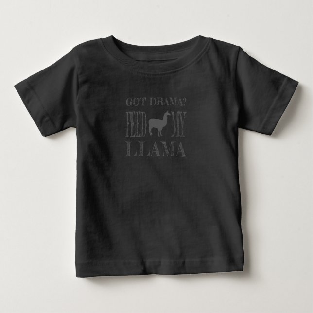 Camiseta Para Bebê Drama Llama Fez Drama Alimentar Meu Lama (Frente)