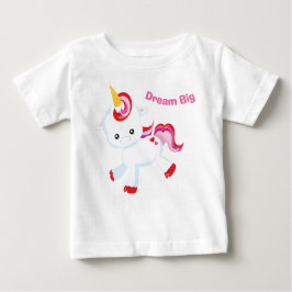 Camiseta Para Bebê Dream Big Baby Girl Ink Unicorn