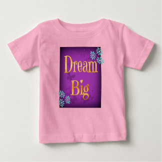 Camiseta Para Bebê Dream Big Flowers Borboletas Criança de Criança
