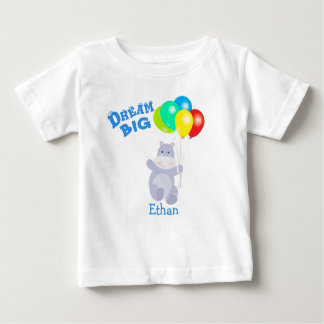 Camiseta Para Bebê Dream Big Hippo Balloons Adventure