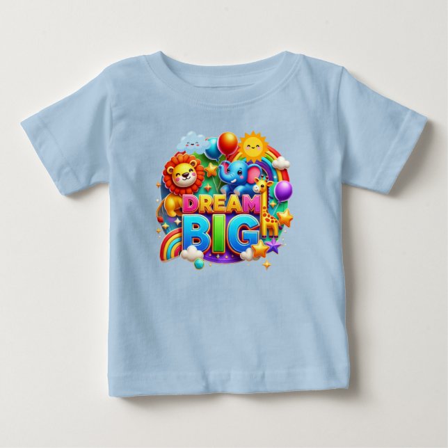 Camiseta Para Bebê "Dream Big: Rainbow Joy Tee" (Frente)