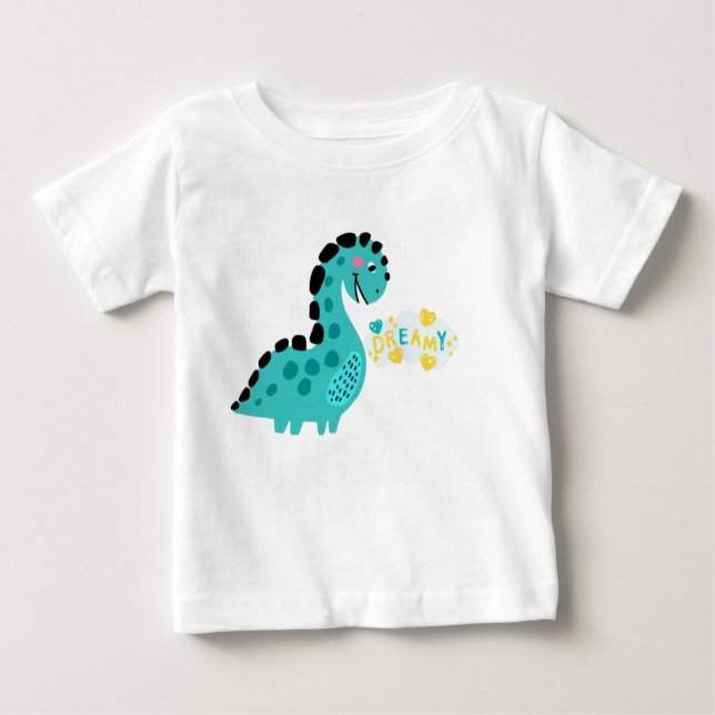 Camiseta Para Bebê Dreamy Dinosaur (Frente)