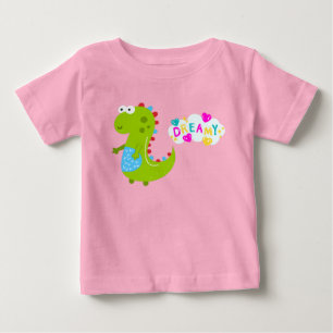 Camiseta Para Bebê Dreamy Dinosaur Baby T-Shirt