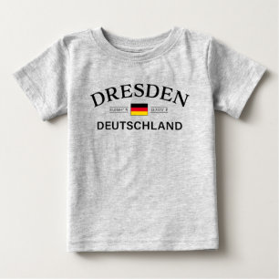 Camiseta Para Bebê Dresden Deutschland Coordenadas Alemão