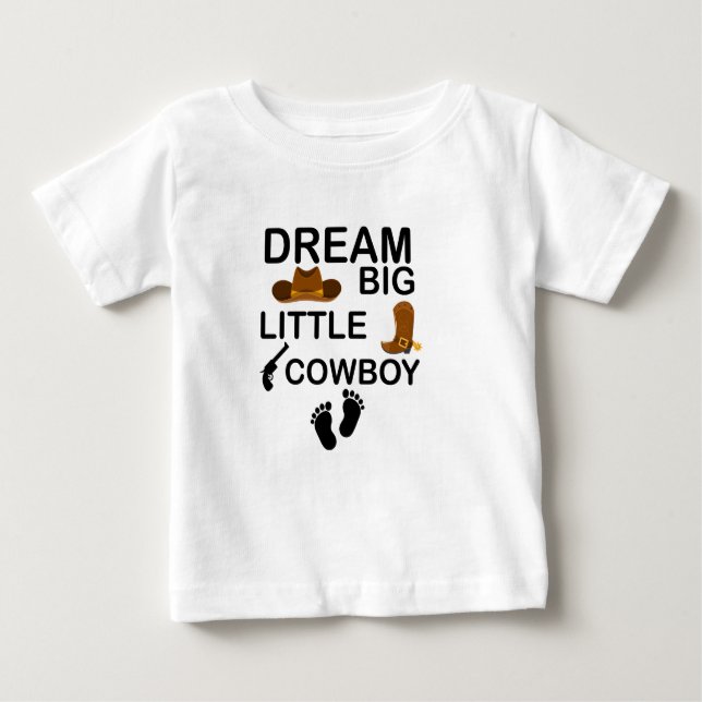 Camiseta Para Bebê Drew Big Little Cowboy Namorado Roupas (Frente)