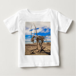 Camiseta Para Bebê Driftwood trabalho de arte em Hokitika Beach, Nova
