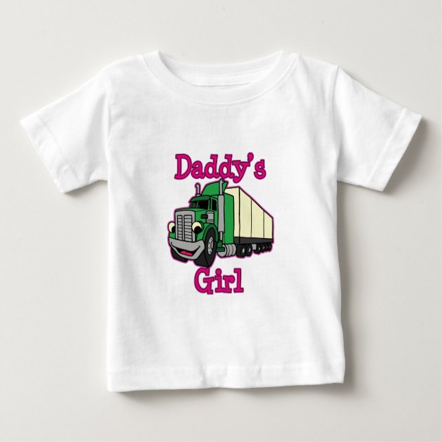 Camiseta Para Bebê Driver de caminhão de pai (Frente)
