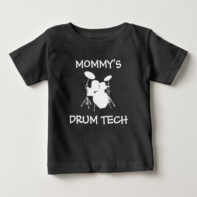 Camiseta Para Bebê Drum Pai Téc Tech Rock & Roll B (Frente)