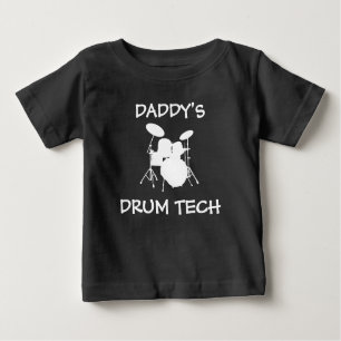 Camiseta Para Bebê Drum Pai Téc Tech Rock & Roll B