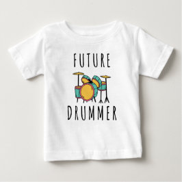 Camiseta Para Bebê Drummer futuro