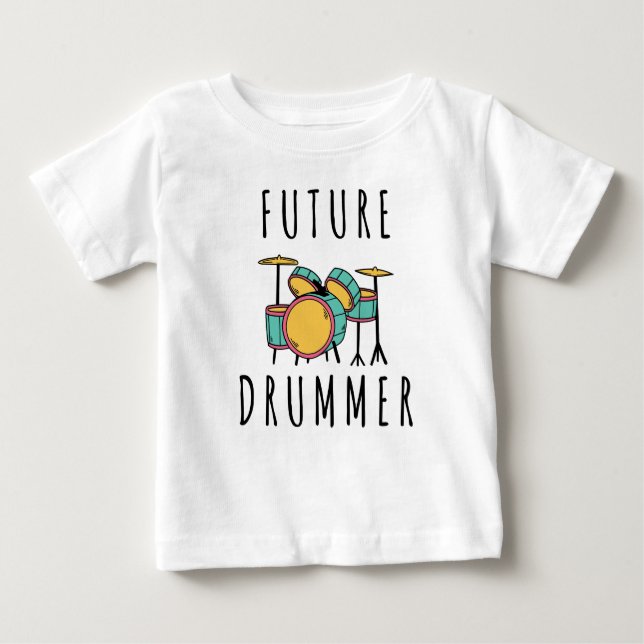 Camiseta Para Bebê Drummer futuro (Frente)