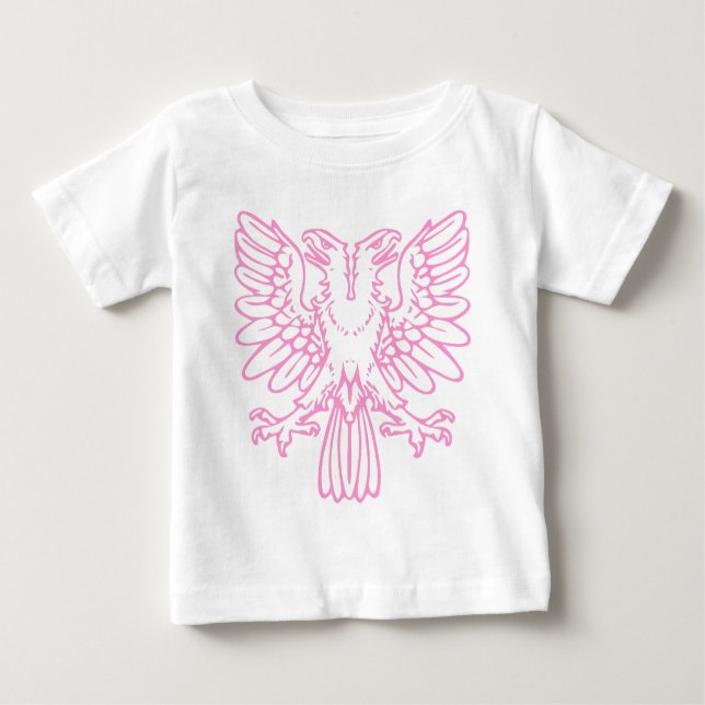 Camiseta Para Bebê Duas Águia Cheia - Rosa (Frente)