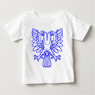 Camiseta Para Bebê Duas Águia de Cabeça - Azul