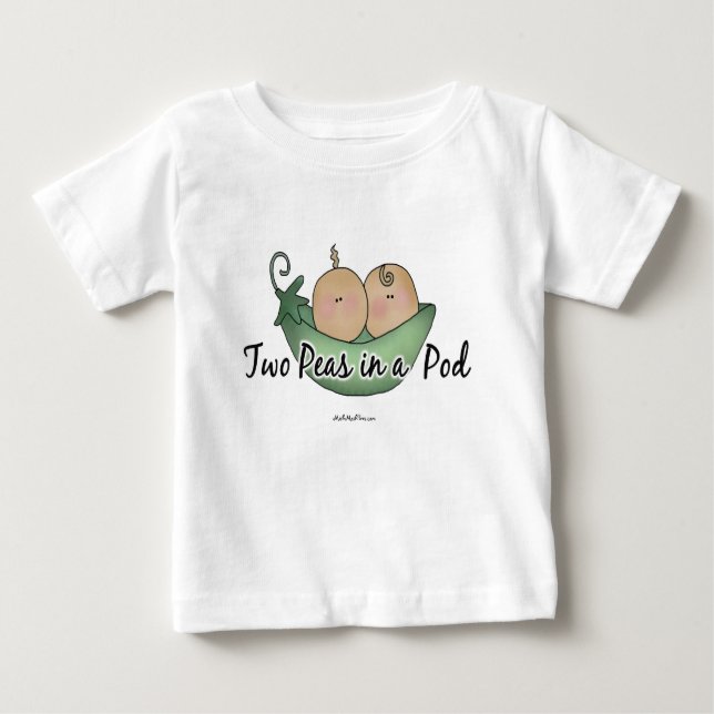Camiseta Para Bebê Duas ervilhas em um vagem (Frente)
