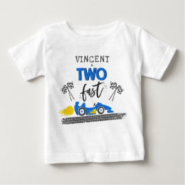 Camiseta Para Bebê Duas Festas de segundo aniversário de Carro Rápido