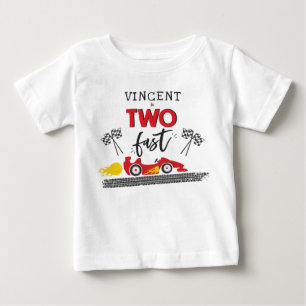 Camiseta Para Bebê Duas Festas de segundo aniversário de Carro Verme