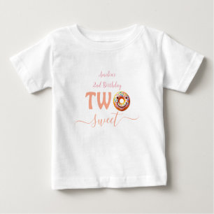 Camiseta Para Bebê Duas Festas de segundo aniversário do Sweet Rosqui