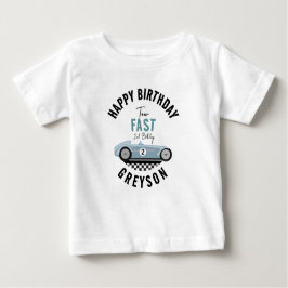 Camiseta Para Bebê Duas Festas de segundo aniversário Rápido de Carro