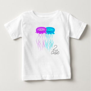 Camiseta Para Bebê Duas Jellyfish de desenho animado