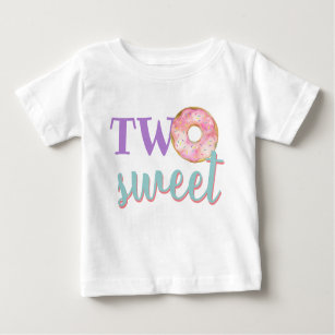 Camiseta Para Bebê Duas Rosquinhas bonitas, segunda roupa de aniversá