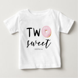 Camiseta Para Bebê Duas Rosquinhas de segundo aniversário Doce