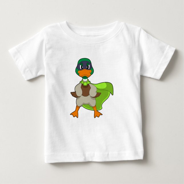 Camiseta Para Bebê Duck Hero Cape (Frente)