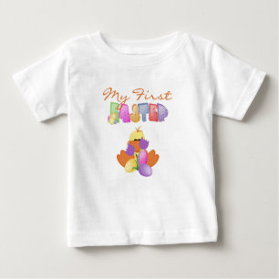 Camiseta Para Bebê Duckie e Tshirt da páscoa das tulipas primeiro