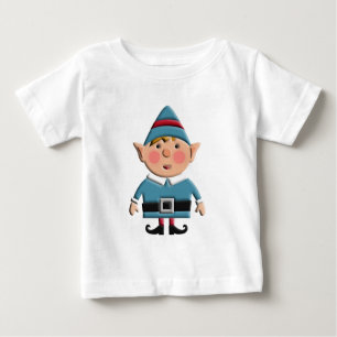 Camiseta Para Bebê Duende retro bonito do Natal