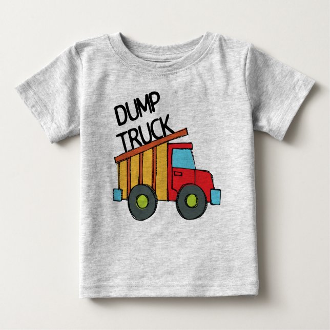 Camiseta Para Bebê Dump Truck (Frente)