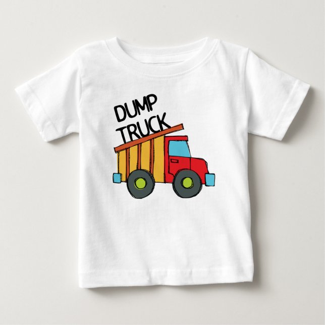 Camiseta Para Bebê Dump Truck (Frente)