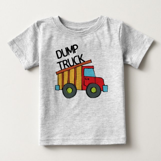 Camiseta Para Bebê Dump Truck (Frente)