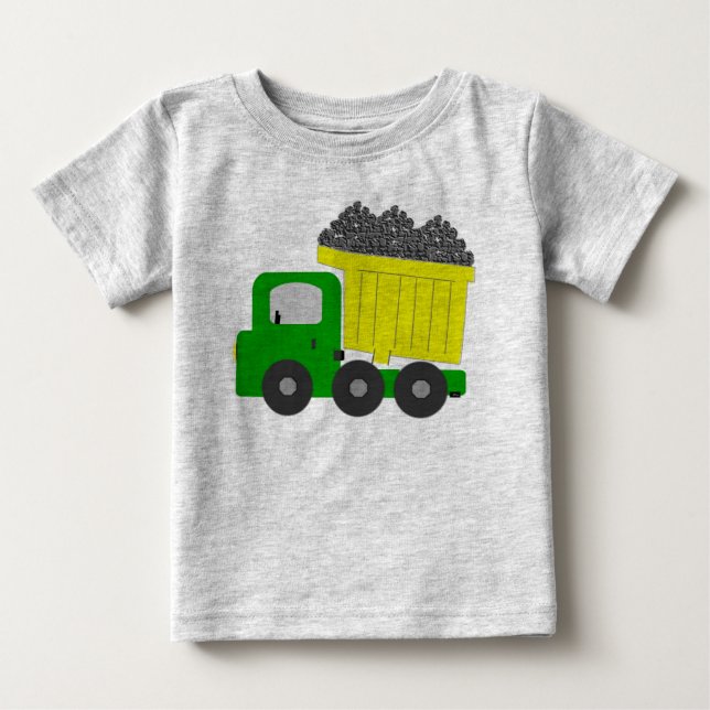 Camiseta Para Bebê Dump Truck (amarelo) (Frente)