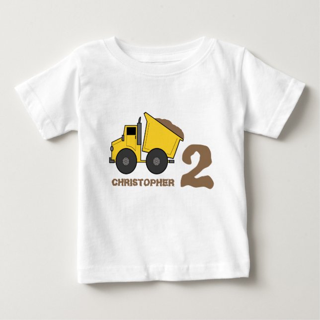 Camiseta Para Bebê Dump Truck Birth (Frente)