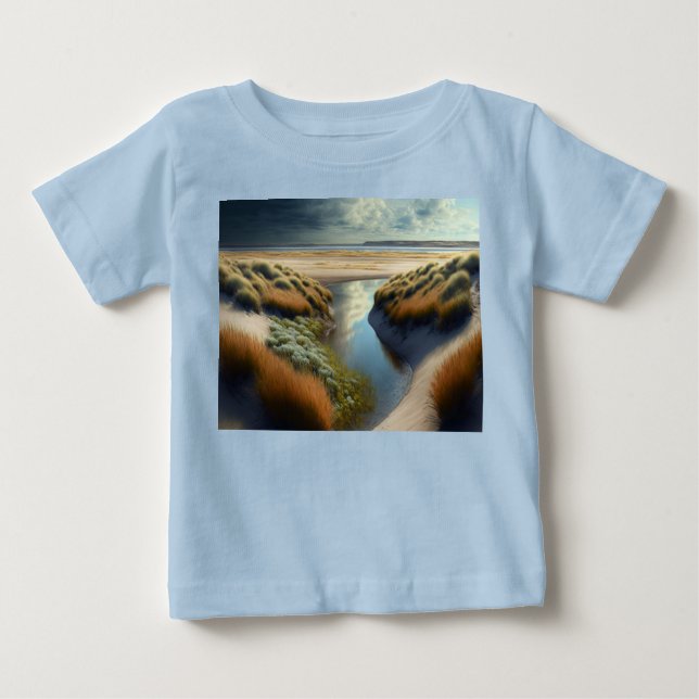Camiseta Para Bebê Dunas Costeiras Holandesas (Frente)